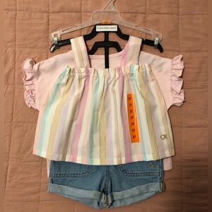 CK Calvin Klein 2T Girl's 3-piece Summer Outfit-NWT